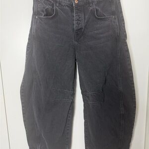 We The Free Dark Wash Barrel Jeans